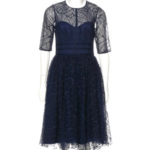 SOLD Monique Lhuiller Backless Knee length Lace Dress